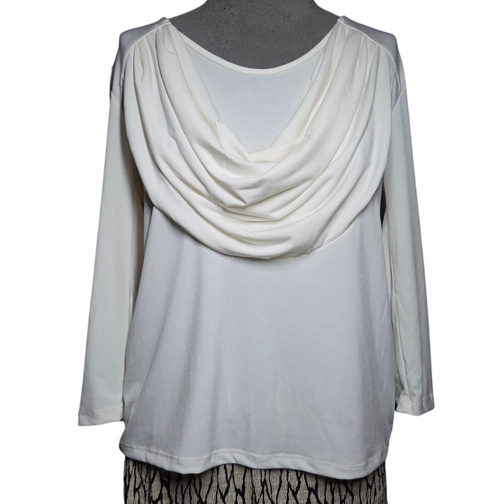 Ellen Tracy Cream Blouse Size Medium